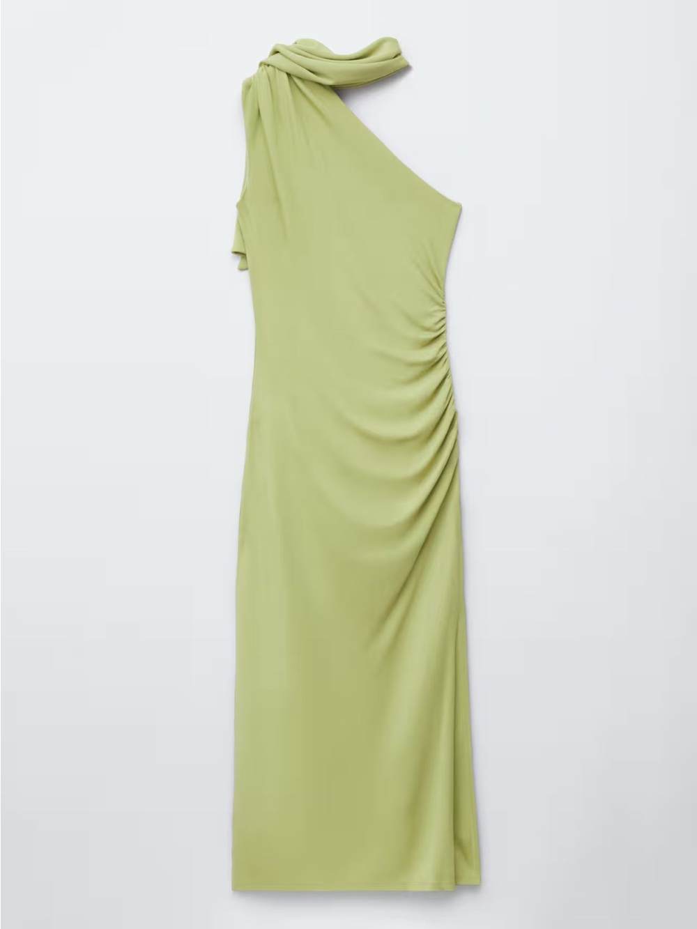 & Other Stories One-Shoulder Ruched Maxi Dress - Pistachio Green
